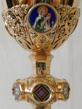 Solid silver gilt antique French Gothic Chalice.